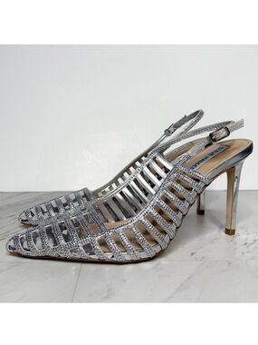 Steve Madden Carleigh Rhinestone Pointy Toe Slingback Pump 9M